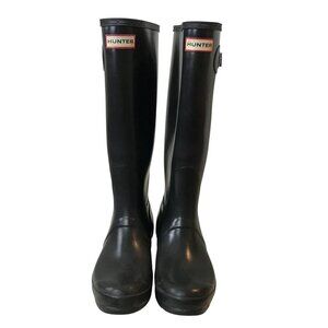 Hunter Black Original Gloss Tall Boots Size 7